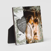 Rustikales Bark Wood Heart Eukalyptus Greenery Fotoplatte (Vorderseite)