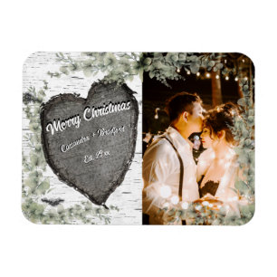 Rustikales Bark Wood Heart Eukalyptus Greenery Magnet