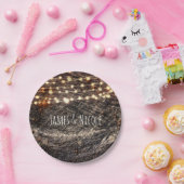 Rustikales Barkholz & Funkelleuchten Fall Party Pappteller (Party)