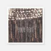 Rustikales Barkholz & Streichlichtbeleuchtung Part Serviette (Vorderseite)