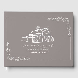 Rustikales Barn Amethyst Gray Farm Wedding Gästebu Gästebuch
