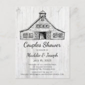 Rustikales Barn Foto Paare Dusche Einladung (Vorderseite)