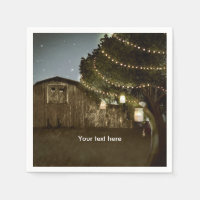 Rustikales Barn & Tree Lights Hochzeit von Napkins