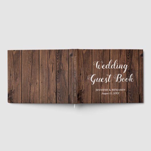 Rustikales Barn Wood Wedding Gästebuch (Voll)