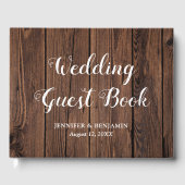 Rustikales Barn Wood Wedding Gästebuch (Vorderseite)