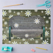 Rustikales Barnboard Daisies Country Bench Seidenpapier (Basteln)