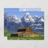 Rustikales Barnfelsen Hochzeitsfest Einladung (Vorne/Hinten)