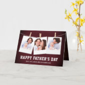 Rustikales Barnholz 3 FotoCollage Vatertag Karte (Gelbe Blume)