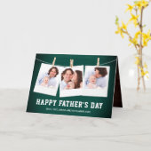 Rustikales Barnholz 3 FotoCollage Vatertag Karte (Gelbe Blume)