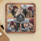 Rustikales Barnholz 4 Bilder Familienfotos FotoCol Rechteckiger Pappuntersetzer