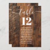 Rustikales Barnholz-Boho-Tischnummer-Seekarte Einladung (Vorne/Hinten)