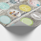 Rustikales Barnholz-Foto Rentier Weihnachten Geschenkpapier (Ecke)