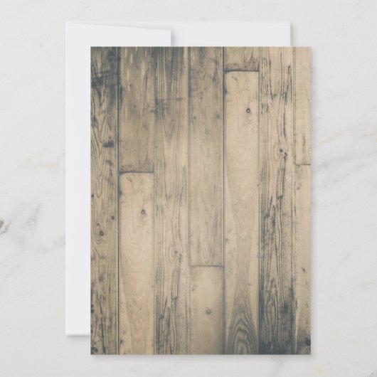 Rustikales Barnholz Gold Weißer Chic Quinceañera 1 Einladung (Rückseite)