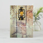 Rustikales Barnholz & Lattern 60. Geburtstagsparty Einladung (Stehend Vorderseite)