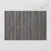 Rustikales Barnholz liebt Vögel Hochzeit Empfang Begleitkarte (Rückseite)