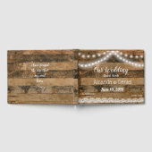 Rustikales Barnholz-Lights Hochzeit Gästebuch (Voll)