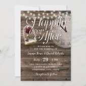 Rustikales Barnholz nach märchenhafter Hochzeit Einladung (Vorderseite)