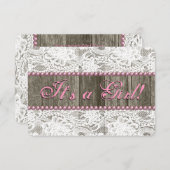 Rustikales Barnholz Pearls und Schnürsenkel-Kinder Einladung (Vorne/Hinten)