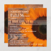 Rustikales Barnholz Sonnenblumen Brautparty Einladung (Vorne/Hinten)