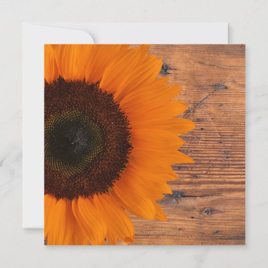 Rustikales Barnholz Sonnenblumen Brautparty Einladung (Rückseite)