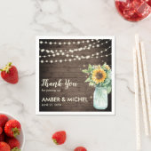 Rustikales Barnholz Sonnenblumen-Lichter Hochzeit Serviette (Beispiel)