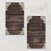 Rustikales Barnholz & Spitzen Elegante Weinroute M Empfehlungskarte (Vorne/Hinten)