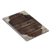 Rustikales Barnholz & Spitzen Romantische Elegant Notizblock (Rechte Seite)