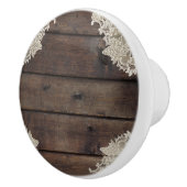 Rustikales Barnholz & Spitzen Romantische Elegante Keramikknauf (Rechts)