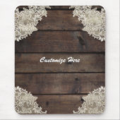 Rustikales Barnholz & Spitzen Romantisches Bauernh Mousepad (Vorne)