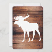 Rustikales Barnholz und Elch Antler Babydusche Einladung (Rückseite)