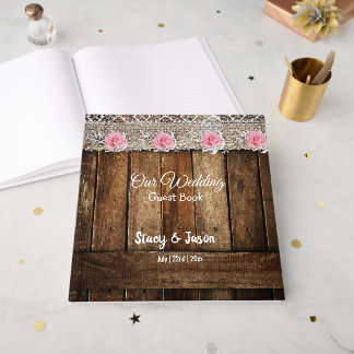 Rustikales Barnholz und Hochzeit Gästebuch