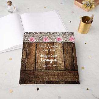 Rustikales Barnholz und Hochzeit Gästebuch