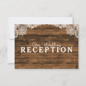 Rustikales Barnholz und Hochzeitsempfang Einladung (Vorderseite)