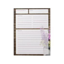 Rustikales Barnholz und Jar von Blume Rezeptseiten Notizblock