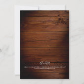 Rustikales Barnholz und Streichellichter Hochzeit Einladung (Rückseite)