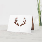 Rustikales Barnholz & Weiße Hirschantler Vielen Da Dankeskarte (Rückseite)