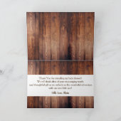 Rustikales Barnholz & Weiße Hirschantler Vielen Da Dankeskarte (Innenseite)