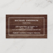 Rustikales Barnholz Weißer Nautischer Anker Visitenkarte (Rückseite)