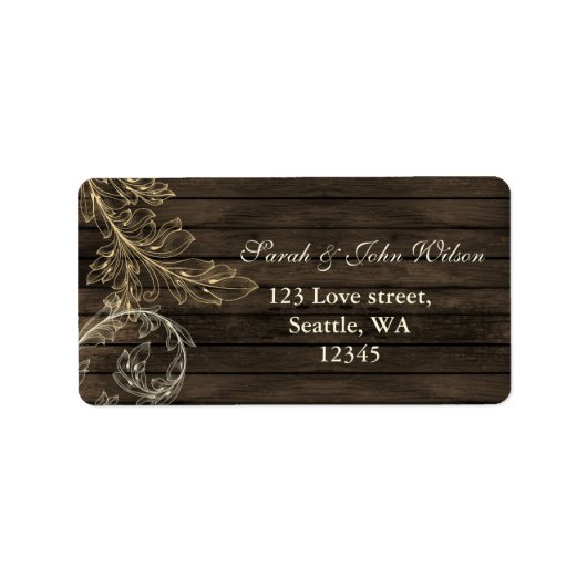 rustikales Barnwood-Adressetikett Adressaufkleber (Vorne)