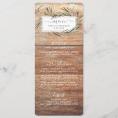 Rustikales Barnwood Botanical Herb Wedding Menu Menükarte (Vorderseite)