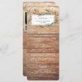 Rustikales Barnwood Botanical Herb Wedding Menu Menükarte (Vorne/Hinten)