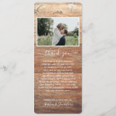 Rustikales Barnwood Botanical Herb Wedding Menu Menükarte (Rückseite)