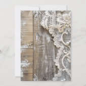 Rustikales Barnwood & Bridal Lace Brautparty Einladung (Rückseite)