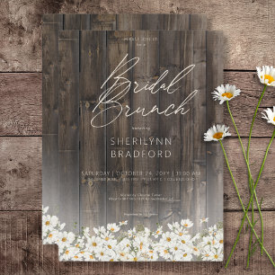 Rustikales Barnwood & Daisies Bridal Brunch Einladung