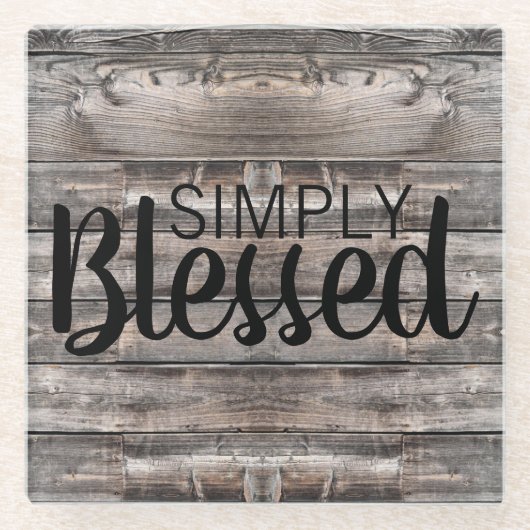 rustikales Barnwood einfach gesegnet | Glasuntersetzer (Vorderseite)