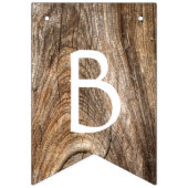 Rustikales Barnwood Hearts Brown Brautparty Dekor Wimpelkette (Zweite Fahne)