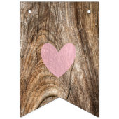 Rustikales Barnwood Hearts Brown Brautparty Dekor Wimpelkette (Erste Fahne)