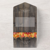 Rustikales Barnwood & Herbstlaubs Kein Abendessen All In One Einladung (Außenbereich)