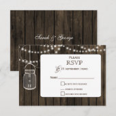 Rustikales Barnwood, Kaumarmelade Hochzeit RSVP 3, Karte (Vorne/Hinten)