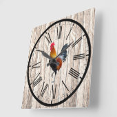 Rustikales Barnwood-Look Bauernhaus-Design Quadratische Wanduhr (Winkel)
